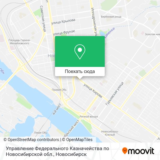 Карта Управление Федерального Казначейства по Новосибирской обл.