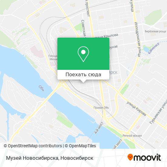 Карта Музей Новосибирска