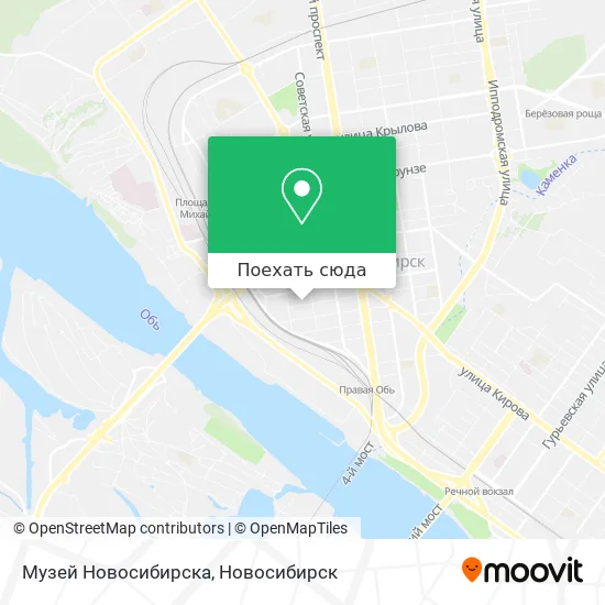 Карта Музей Новосибирска