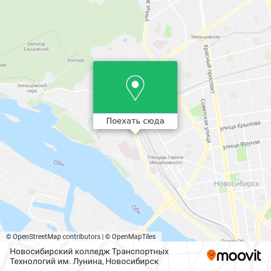 Карта Новосибирский колледж Транспортных Технологий им. Лунина