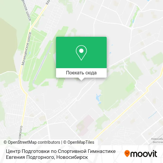 Карта Центр Подготовки по Спортивной Гимнастике Евгения Подгорного