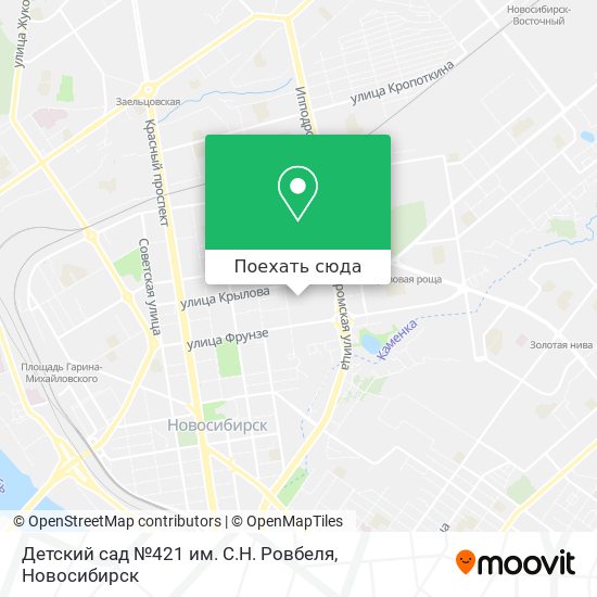 Карта Детский сад №421 им. С.Н. Ровбеля