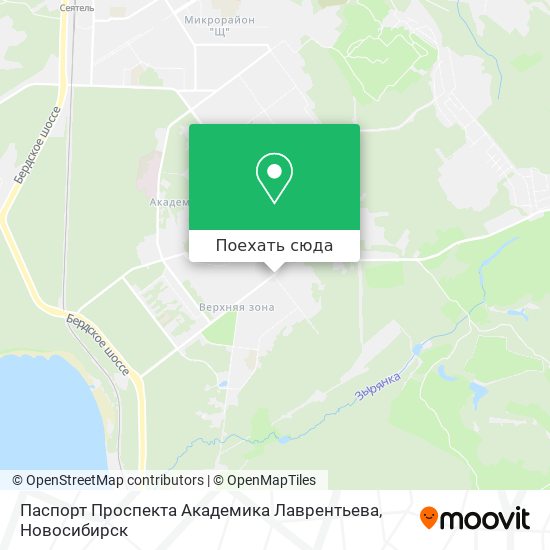 Карта Паспорт Проспекта Академика Лаврентьева