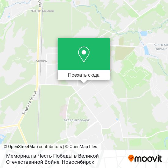 Карта Мемориал в Честь Победы в Великой Отечественной Войне