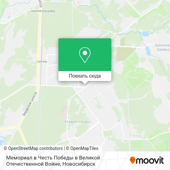Карта Мемориал в Честь Победы в Великой Отечественной Войне