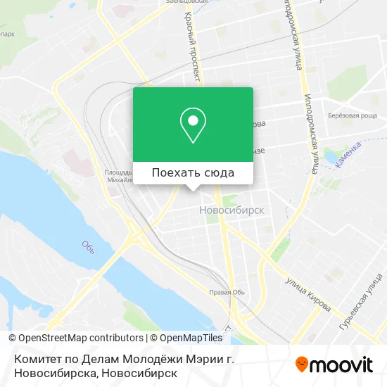 Карта Комитет по Делам Молодёжи Мэрии г. Новосибирска