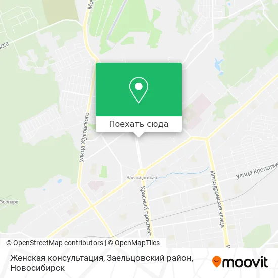 Карта Женская консультация, Заельцовский район