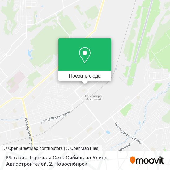 Карта Магазин Торговая Сеть-Сибирь на Улице Авиастроителей, 2