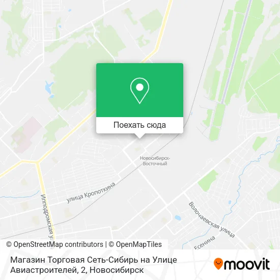 Карта Магазин Торговая Сеть-Сибирь на Улице Авиастроителей, 2