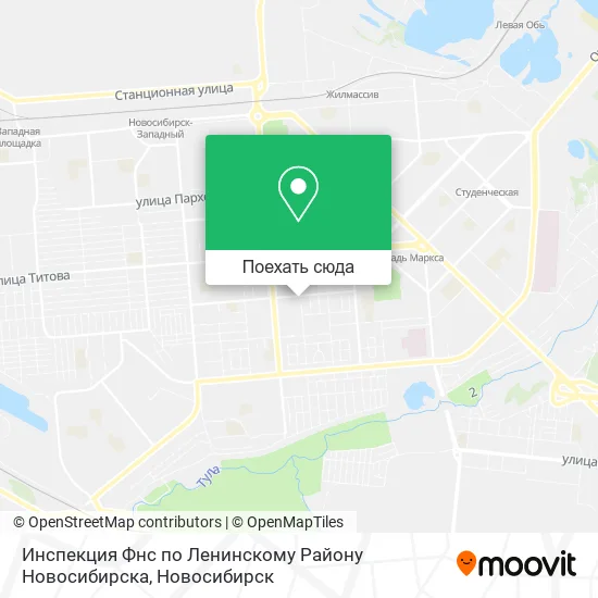 Карта Инспекция Фнс по Ленинскому Району Новосибирска