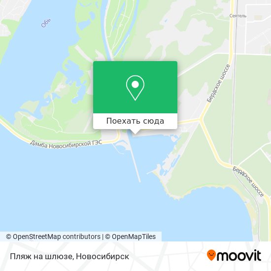 Карта Пляж на шлюзе