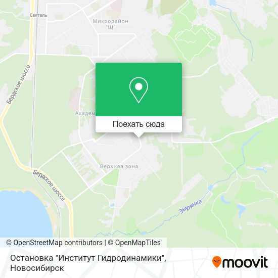 Карта Остановка "Институт Гидродинамики"