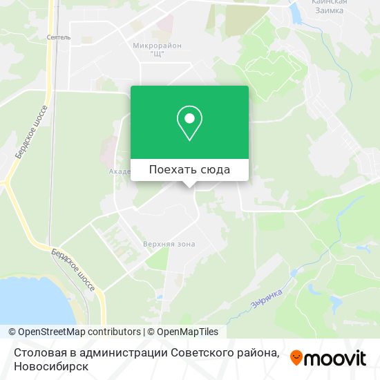Карта Столовая в администрации Советского района