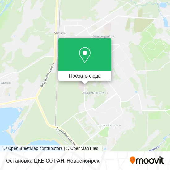 Карта Остановка ЦКБ СО РАН