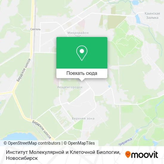 Карта Институт Молекулярной и Клеточной Биологии