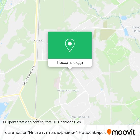 Карта остановка "Институт теплофизики"