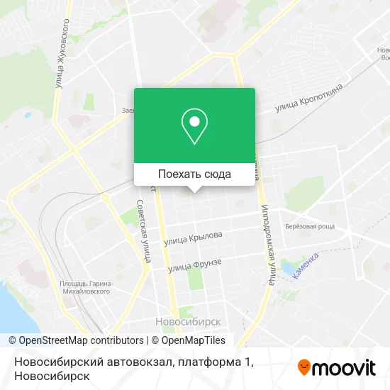 Карта Новосибирский автовокзал, платформа 1