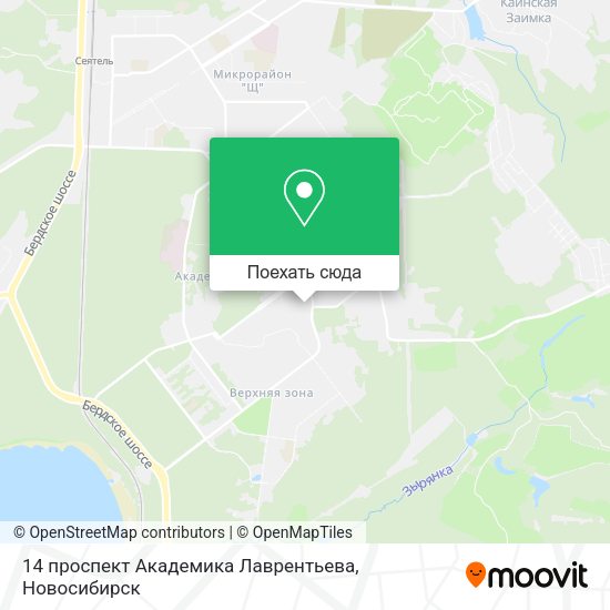 Карта 14 проспект Академика Лаврентьева