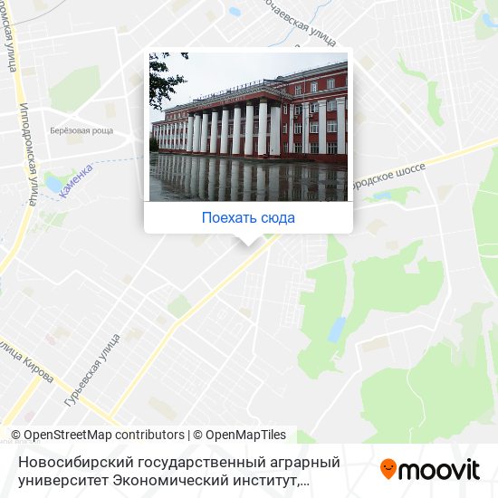 Карта Новосибирский государственный аграрный университет Экономический институт
