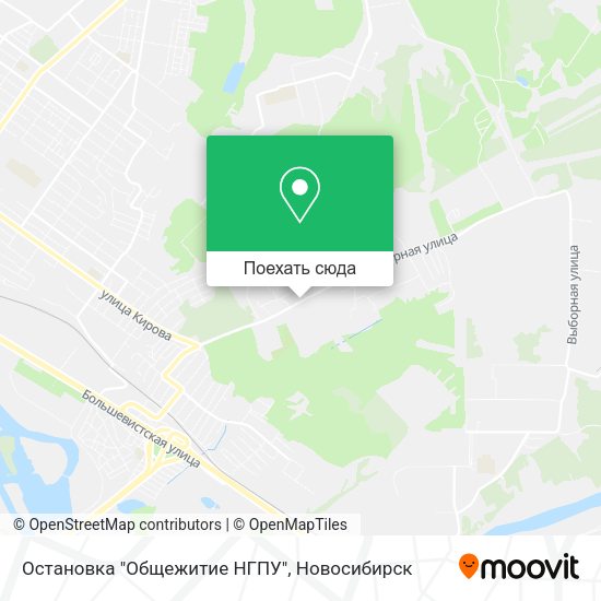Карта Остановка "Общежитие НГПУ"