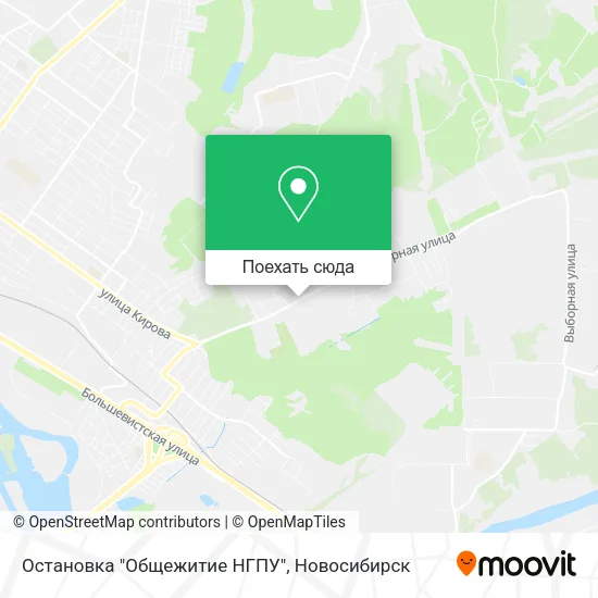 Карта Остановка "Общежитие НГПУ"