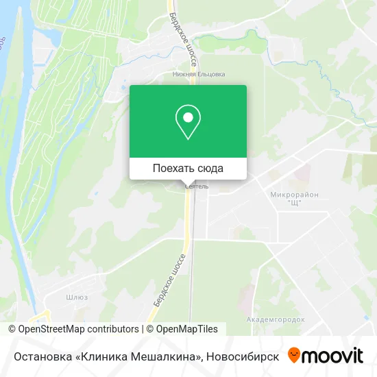 Карта Остановка «Клиника Мешалкина»
