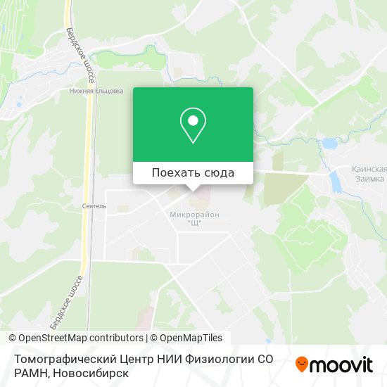 Карта Томографический Центр НИИ Физиологии СО РАМН