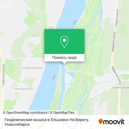 Карта Геодезическая вышка в Ельцовке На Берегу