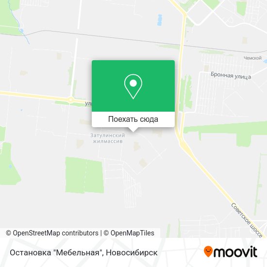 Карта Остановка "Мебельная"