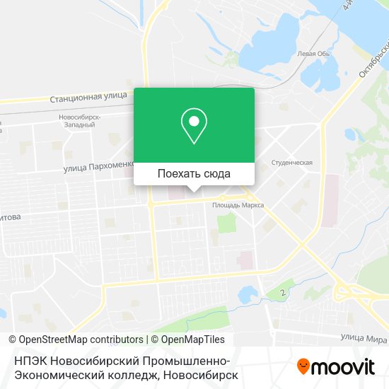 Карта НПЭК Новосибирский Промышленно-Экономический колледж