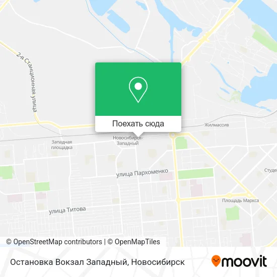 Карта Остановка Вокзал Западный