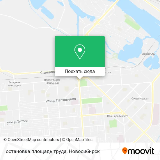 Карта остановка площадь труда