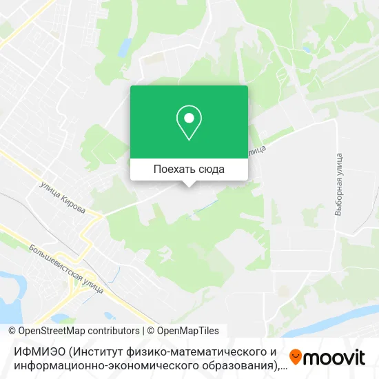 Карта ИФМИЭО (Институт физико-математического и информационно-экономического образования)