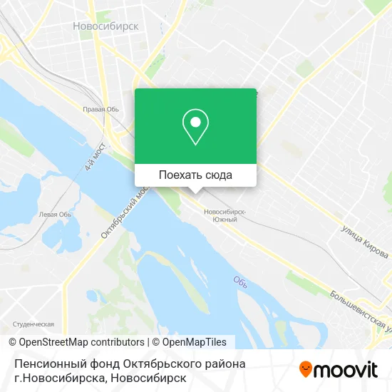 Карта Пенсионный фонд Октябрьского района г.Новосибирска