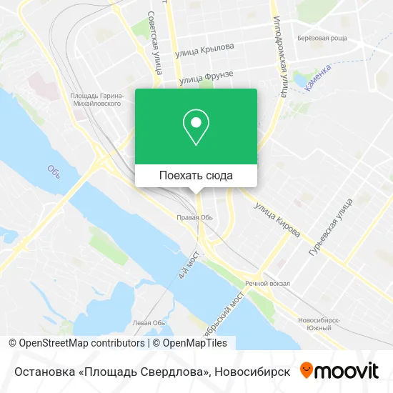 Карта Остановка «Площадь Свердлова»