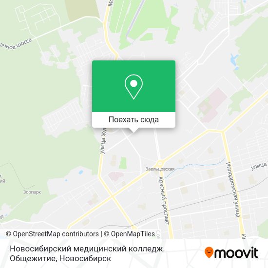 Карта Новосибирский медицинский колледж. Общежитие