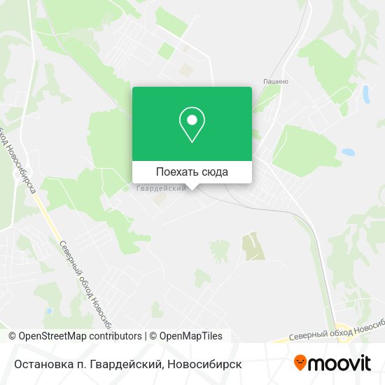 Карта Остановка п. Гвардейский