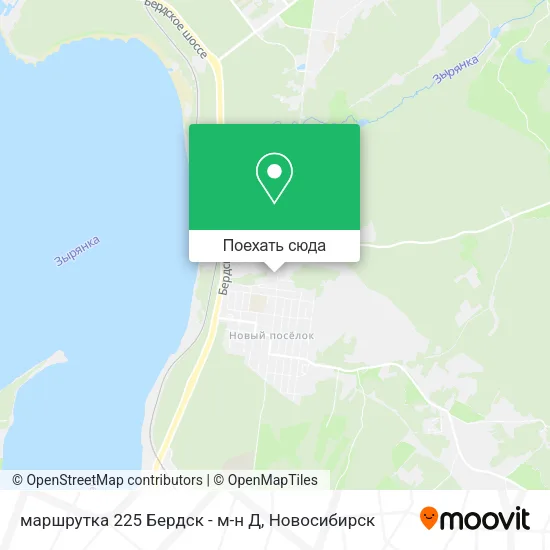 Карта маршрутка 225 Бердск - м-н Д