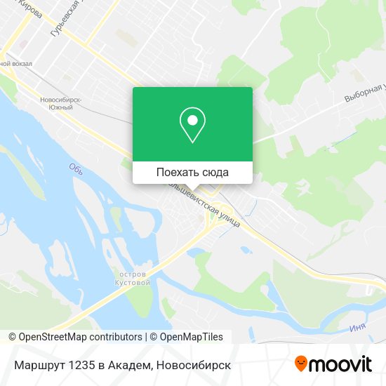 Карта Маршрут 1235 в Академ