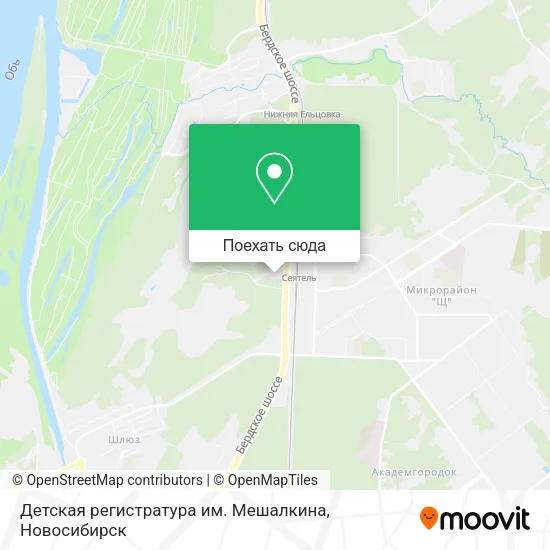 Карта Детская регистратура им. Мешалкина