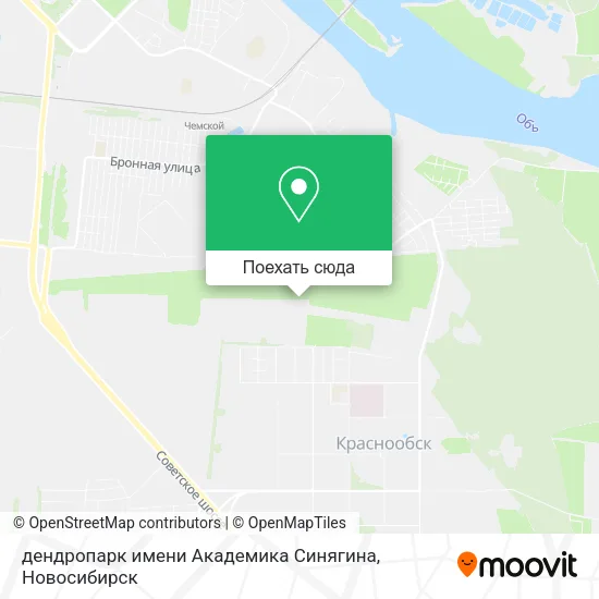 Карта дендропарк имени Академика Синягина