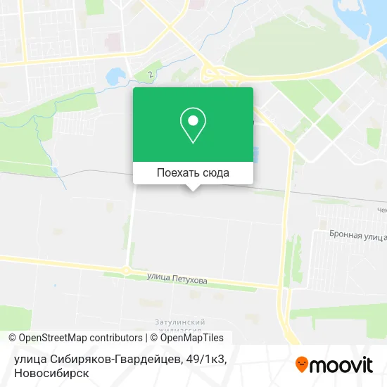 Карта улица Сибиряков-Гвардейцев, 49 / 1к3