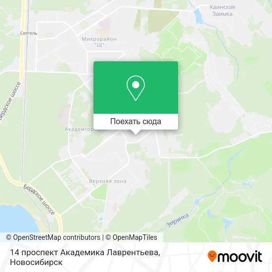 Карта 14 проспект Академика Лаврентьева