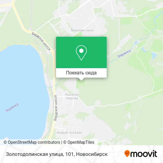 Карта Золотодолинская улица, 101