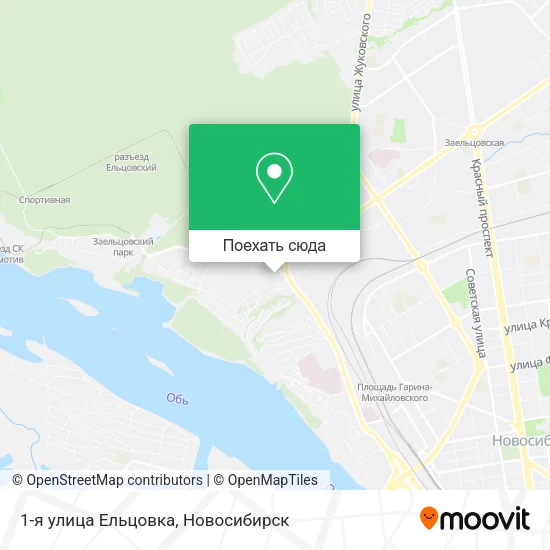 Карта 1-я улица Ельцовка