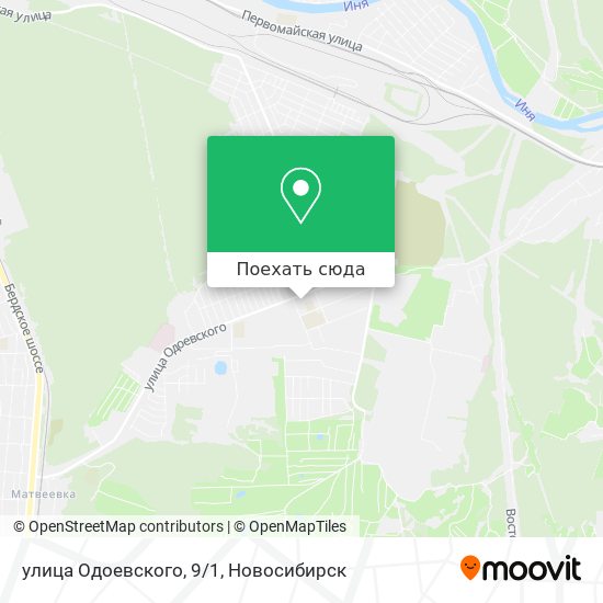 Карта улица Одоевского, 9/1