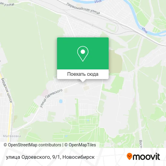 Карта улица Одоевского, 9/1