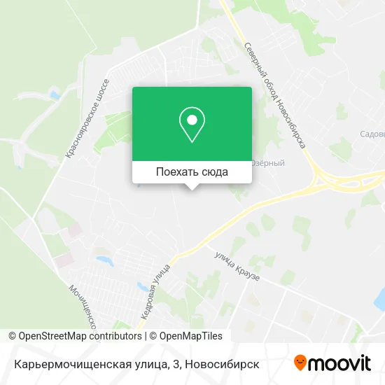 Карта Карьермочищенская улица, 3