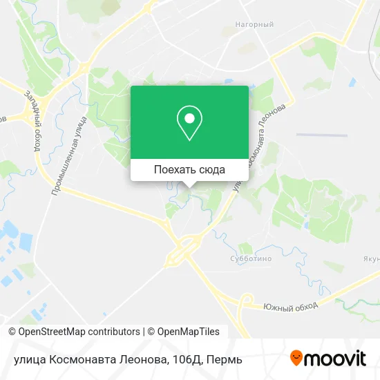 Карта улица Космонавта Леонова, 106Д