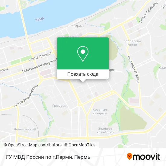 Карта ГУ МВД России по г.Перми